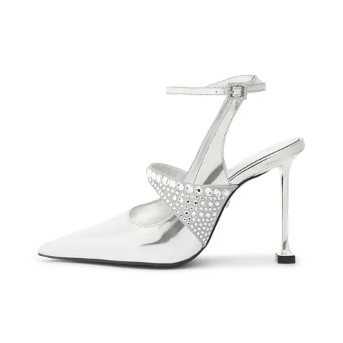 Schutz Louise Бокат Высокие каблуки 10 см Женские Серебристые