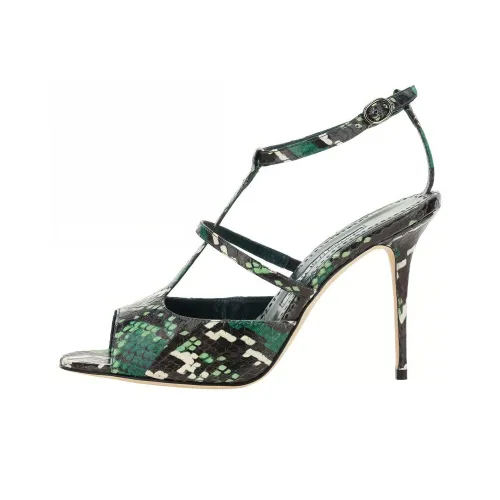 MANOLO BLAHNIK Узкий каблук One Ремень Сандалии 10,5 см Женские Зеленый