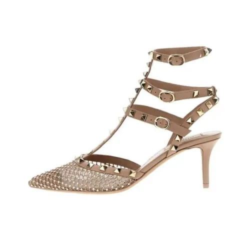 Valentino Rockstud Узкий каблук Высокие каблуки Женские Светло-коричневый
