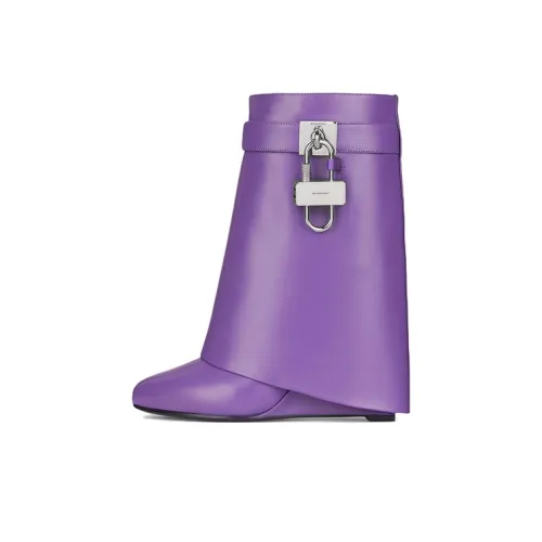 Givenchy Shark Lock Модные ботильоны женские фиолетовые
