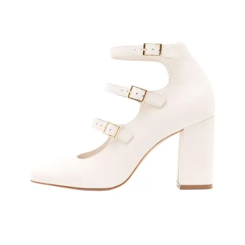 Sarah Chofakian Sapato Morris Грубый каблук Высокие каблуки 8 см Женские Белые