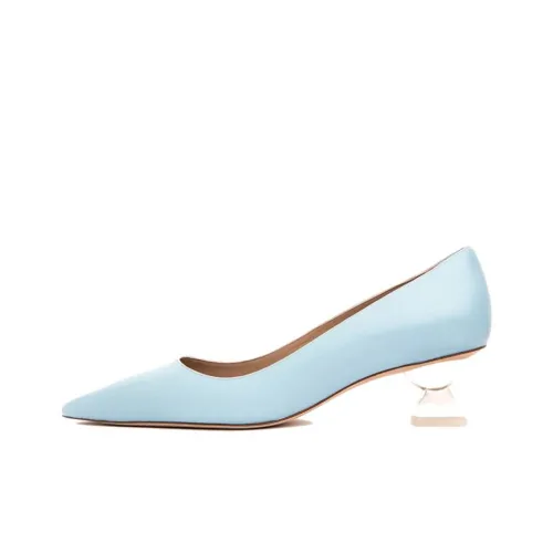 Stuart Weitzman SW Lucite Sculptural 50 Насос Грубый каблук Высокие каблуки 5 см Женские Синий