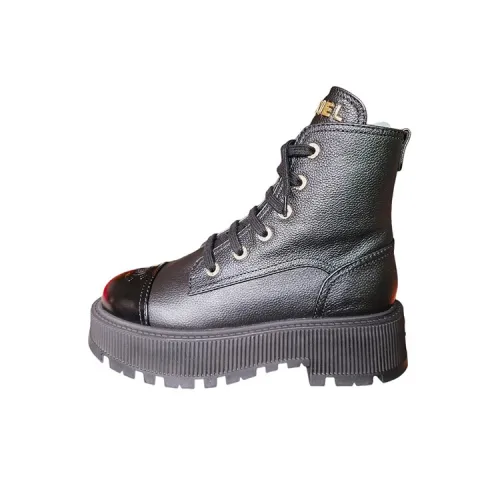 CHANEL Короткий Мартин Ботинок Женские Черный