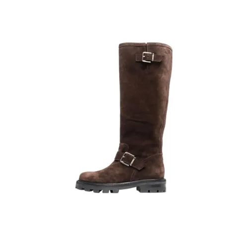 Jimmy Choo Biker II Женские сапоги до колена коричневые