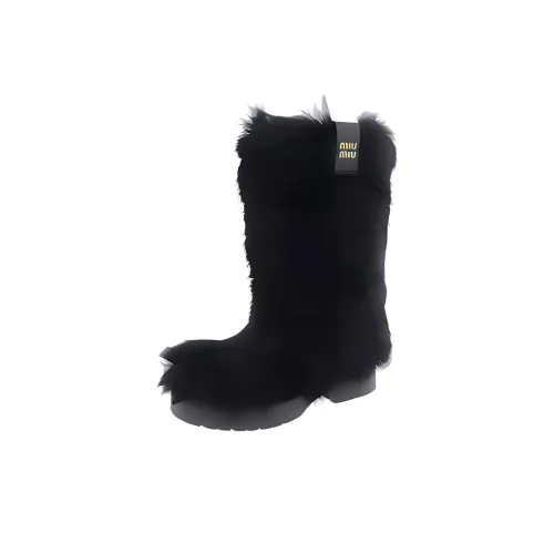MIU MIU Женские высокие сапоги на колено черные