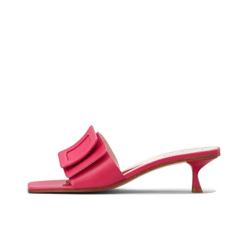 Roger Vivier Covered Buckle Узкий каблук Слипоны 5,5 см Женские Розовый