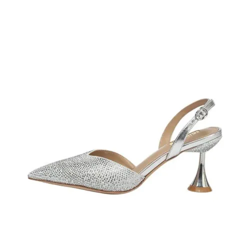 NICOLI Junoel Боковая Стелька Каблук 8 см Женские Серебристые