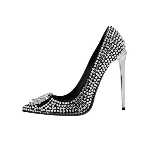 PHILIPP PLEIN Decollete Узкий каблук Высокие каблуки 12 см Женские Серебряный