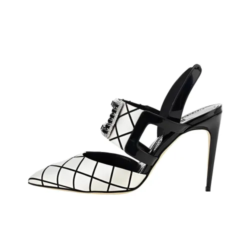 MANOLO BLAHNIK Bimi Узкий каблук Высокие каблуки Женские Черный Белый