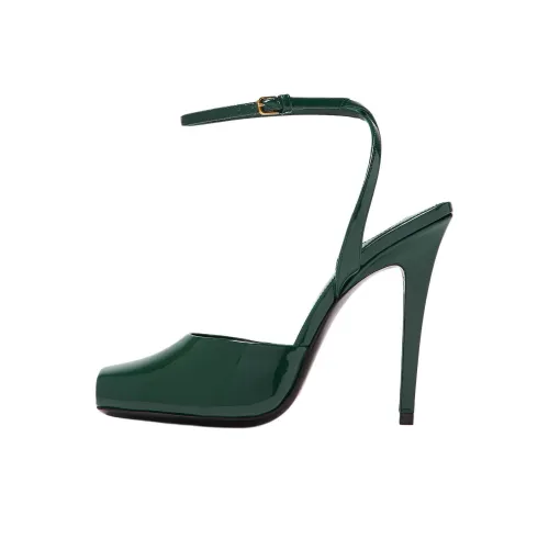 SAINT LAURENT Scandale Узкий каблук Высокие каблуки 11 см Женские Зеленый