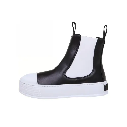 MOSCHINO Короткий Челси Женские Черный Белый