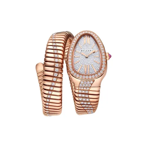 BVLGARI Serpenti Tubogas Часы Браслет В Один Виток, Циферблат Со Сплошным Бриллиантовым Паве