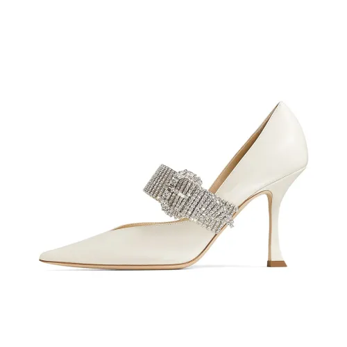 Jimmy Choo Kari Zhou Yangjie Узкий каблук Высокие каблуки 9,5 см Женские Экрю