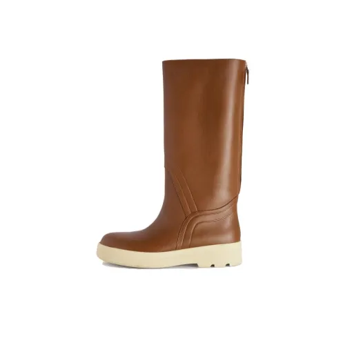 Loro Piana Женские сапоги на высоком каблуке коричневые