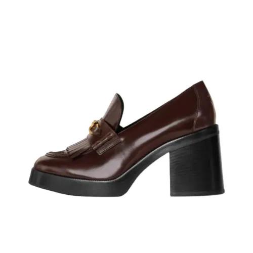 CELINE Tess Грубый каблук Высокие каблуки Женские Коричневый