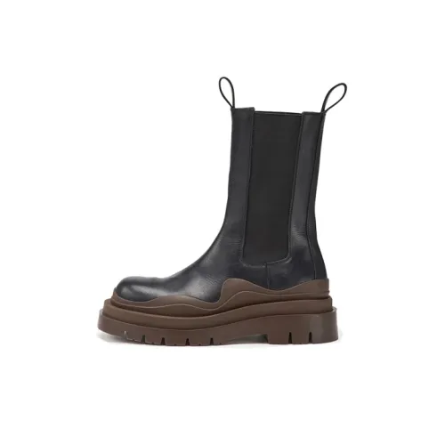 Bottega Veneta Tire Chelsea BV Короткий Челси Женские Коричнево-черный