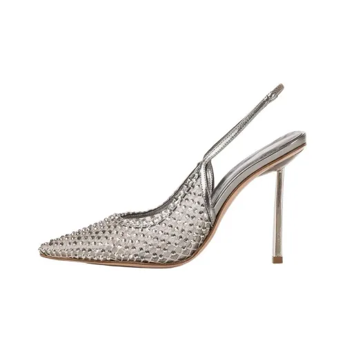 Le Silla Gilda Низкий каблук Высокие каблуки 10 см Женские Серебристый