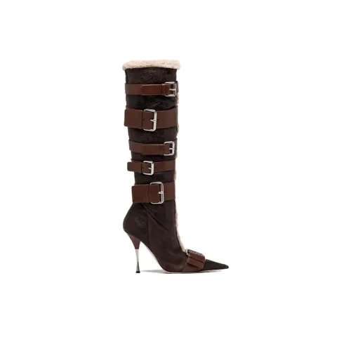 Blumarine Женские высокие сапоги коричневого цвета