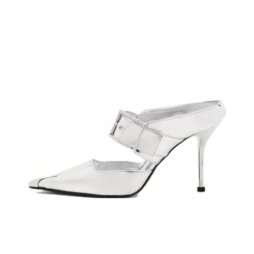 Alexander McQueen Панк Высокие каблуки Серебристые Женские