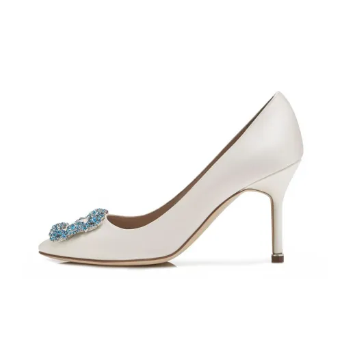 MANOLO BLAHNIK Hangisi Низкий каблук Высокие каблуки 9 см Женские Белые