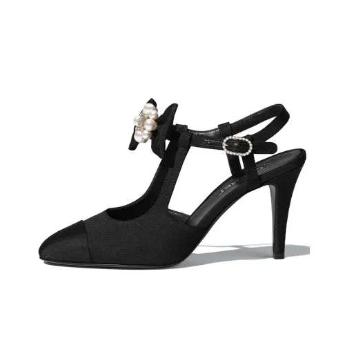 CHANEL Узкий каблук Высокие каблуки Женские Черный