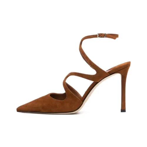 Jimmy Choo Azia Узкий каблук Высокие каблуки 10,5 см Женские Верблюжий коричневый