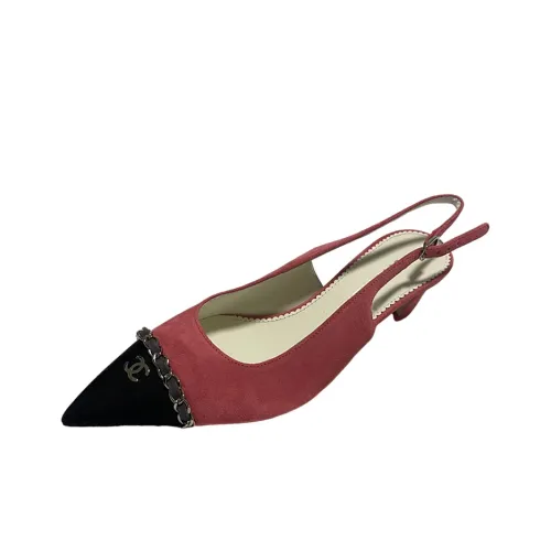 CHANEL Грубый каблук Высокие каблуки Женские Красный черный