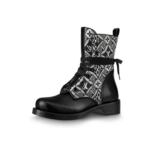 LOUIS VUITTON Metropolis Короткий Мартин Boot Женские Черный Белый