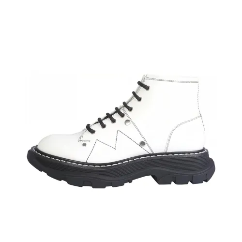 Alexander McQueen Tread Slick Ботинки Белый укороченный Мартин Boot Женские Белые