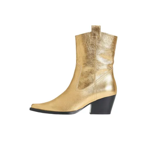 Staud June Ankle Booties 4CM Женские Золотые