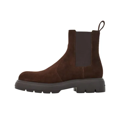 FERRAGAMO Короткий Челси Мужской Коричневый