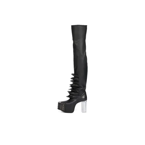RICK OWENS Ботинки выше колена, черные, женские