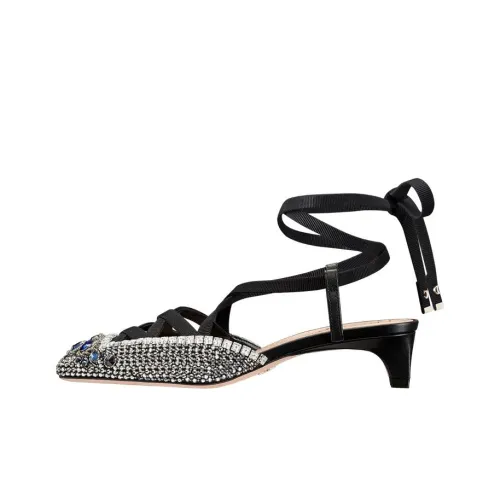 DIOR D Envol Конусный каблук Высокие каблуки 4CM Женские Черный