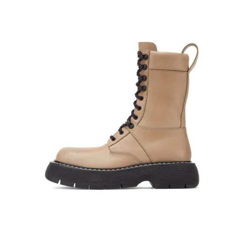 Bottega Veneta BV Bounce Короткие Кожаные Ботинки Женские Коричневые