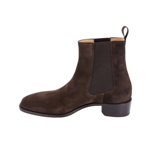 TOM FORD Короткий Челси Мужской Темно-коричневый