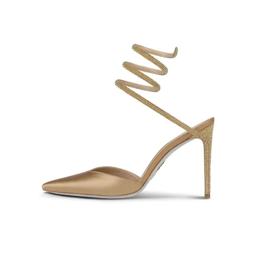 RENE CAOVILLA Узкий каблук One ремешок Сандалии 10,5 см Женские Светлый умбра