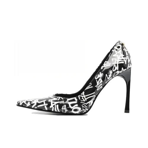 VERSACE JEANS COUTURE Высокие каблуки Черно-белая панда Женские
