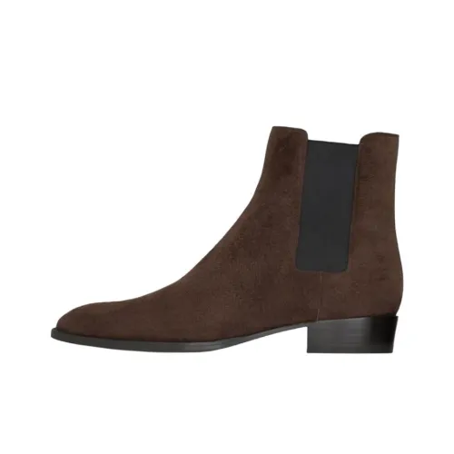 SAINT LAURENT Wyatt Короткий Челси 4CM Мужской Темно-умбровый