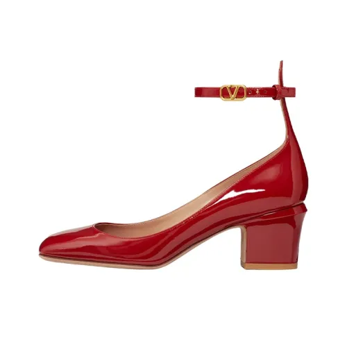 Valentino Коричневый Go Грубый каблук Высокие каблуки 6 см Женские Красный Ограниченная серия Год Кролика