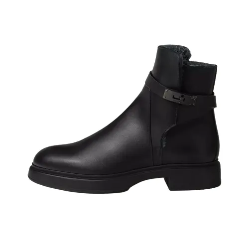 HERMES Veo Ботильоны 3,4CM Мужской Черный