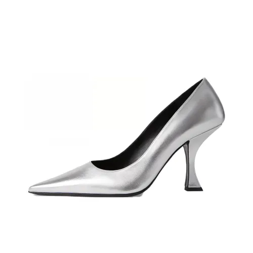By Far Viva Узкий каблук Высокие каблуки 9 см Женские Серебряные