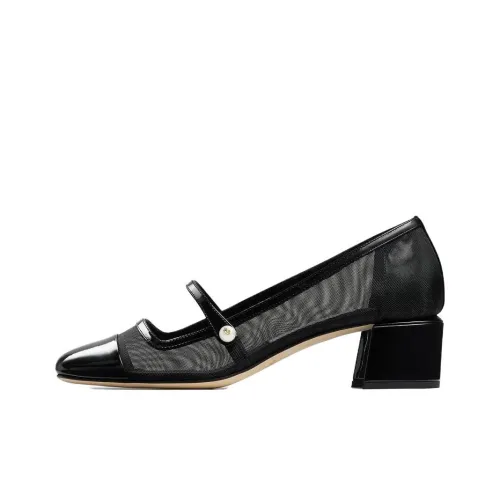 Jimmy Choo Elisa Грубый каблук Высокие каблуки 4,5 см Женские Черный