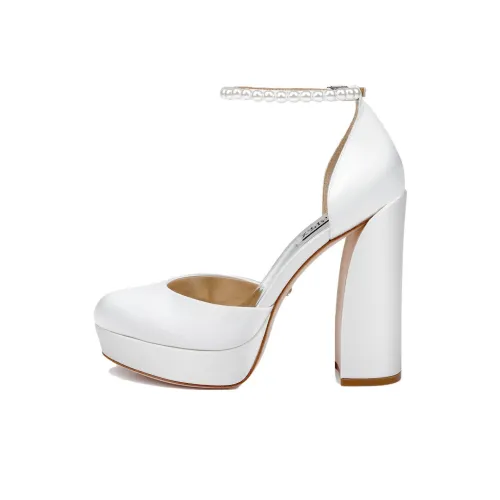 Badgley Mischka Felixa Грубый каблук Высокие каблуки 12,5 см Женские Белые