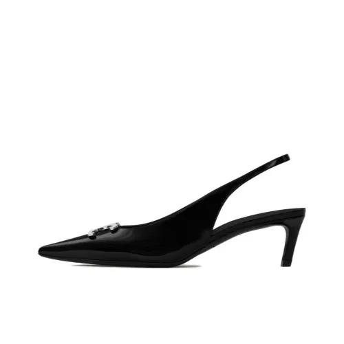 CELINE Triomphe Низкий профиль Высокий каблук 5 см Женский Черный