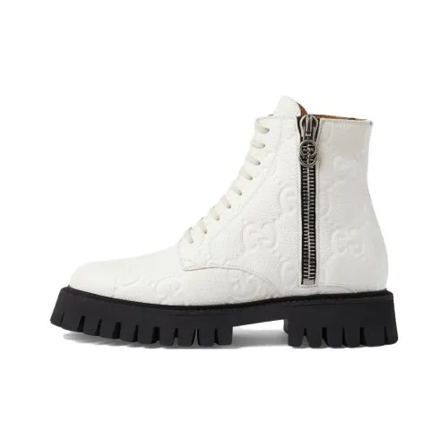 GUCCI Короткий Мартин Ботинок Женские Белые