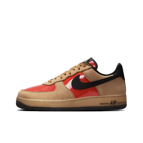 Nike Air FORCE 1 World Tour 'Шанхай' Термический Slip-Resistant Низкий Топ Скейтбординг Кроссовки Унисекс Коричневый