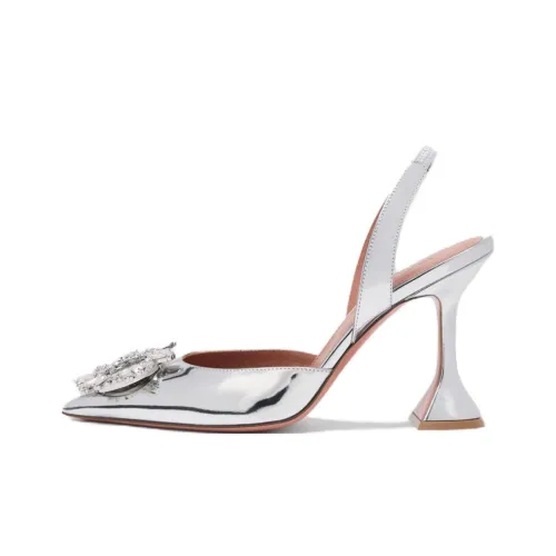 AMINA MUADDI BEGUM Высокие каблуки 9,5 см Женские Серебряные