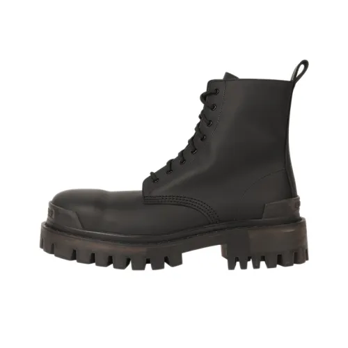 Balenciaga Strike Короткий Мартин Ботинок 2см Женский Графитовый Черный