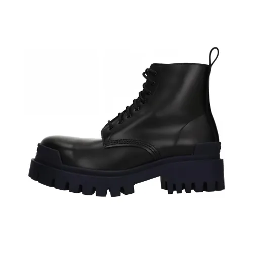 Balenciaga Телячья кожа Мартинсы Martin Boot Мужской Морской синий Черный