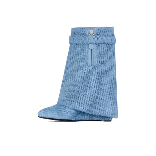 Givenchy Shark Lock Ботильоны 8,9 см Женские Джинсовый синий